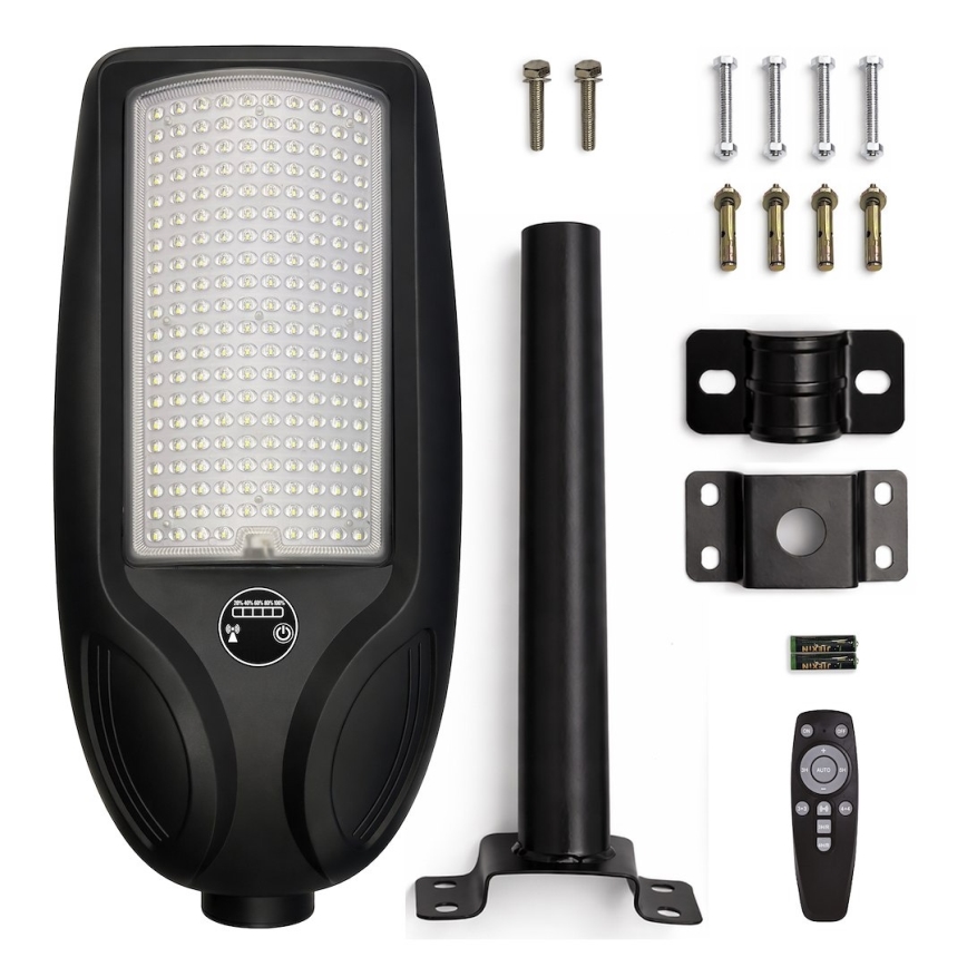 LED dimbare zonne-straatlamp met sensor VENICE LED/200W/3,2V 12000 mAh IP65 zwart + afstandsbediening