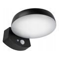 Dimbare LED-zonne-wandlamp met sensor LED/3W/3,7V 1800 mAh IP54 zwart