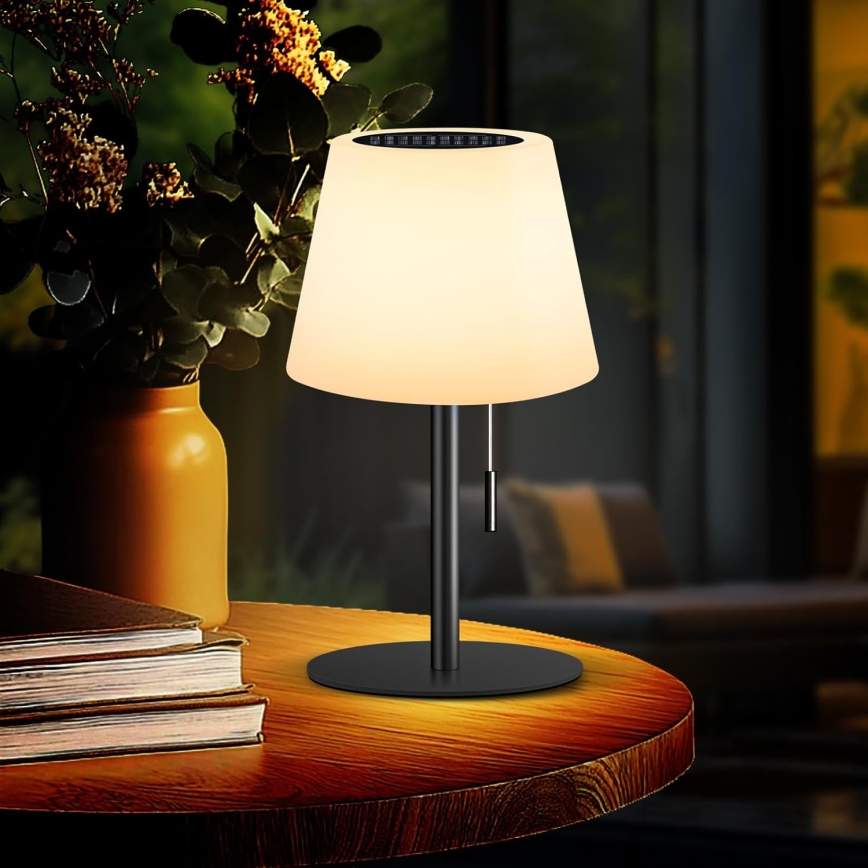 Dimbare LED-zonnelamp LED/2W/5V USB 1200 mAh IP44 wit/zwart