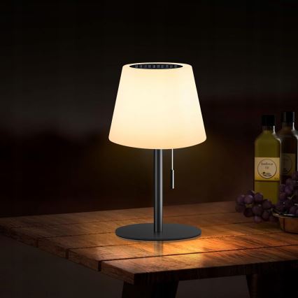 Dimbare LED-zonnelamp LED/2W/5V USB 1200 mAh IP44 wit/zwart