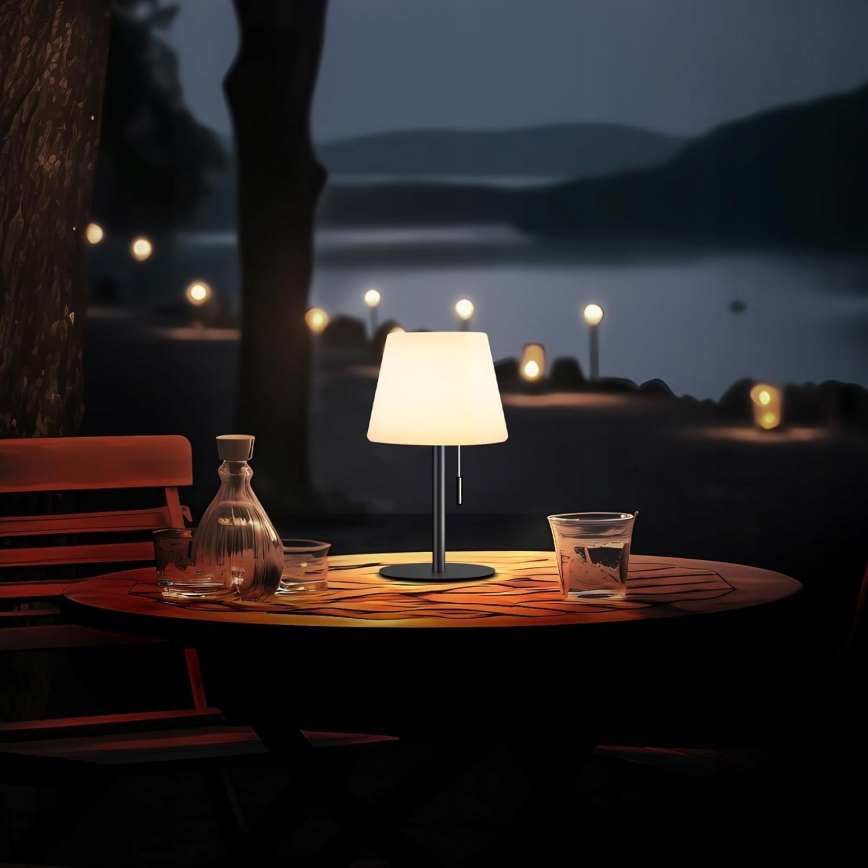 Dimbare LED-zonnelamp LED/2W/5V USB 1200 mAh IP44 wit/zwart