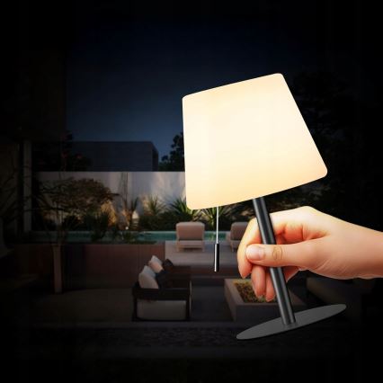Dimbare LED-zonnelamp LED/2W/5V USB 1200 mAh IP44 wit/zwart
