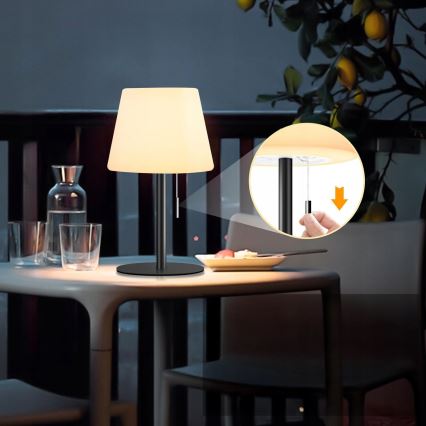 Dimbare LED-zonnelamp LED/2W/5V USB 1200 mAh IP44 wit/zwart