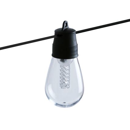 Dimbaar LED-zonnesnoer 25xLED/1,5W/3,7/5V 2700-10000K 2200 mAh 15 m IP65 zwart + afstandsbediening