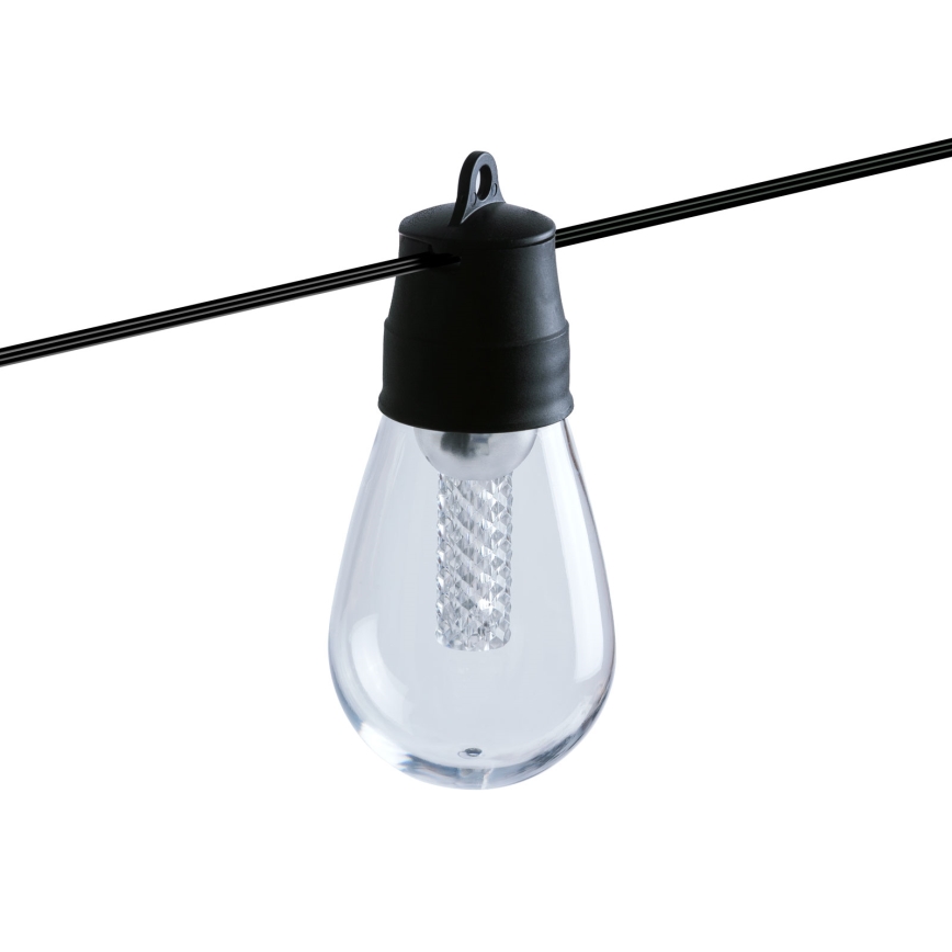 Dimbaar LED-zonnesnoer 25xLED/1,5W/3,7/5V 2700-10000K 2200 mAh 15 m IP65 zwart + afstandsbediening