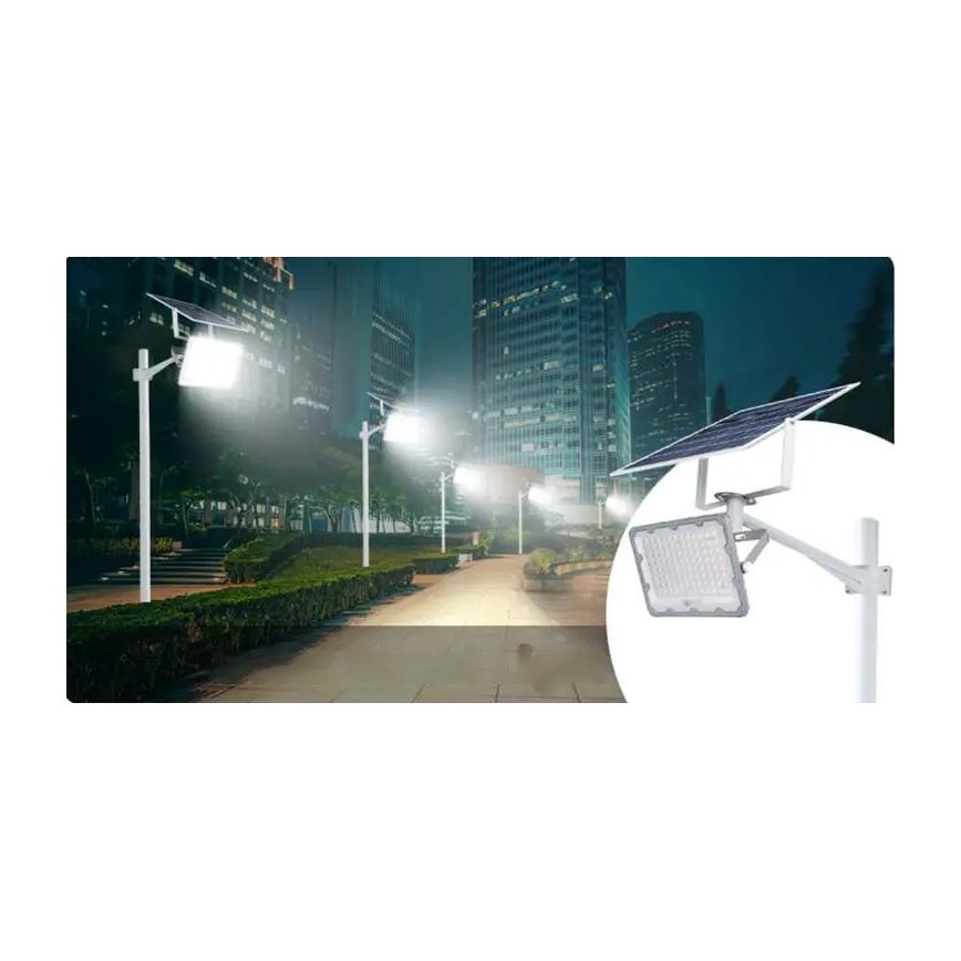 Dimbare LED-zonneschijnwerper LED/50W/3,2V 5000K 6000 mAh IP65 zwart + afstandsbediening