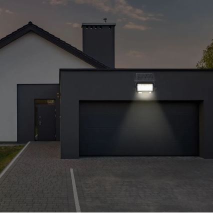 Dimbare LED-zonneschijnwerper met sensor LED/10W/3,7V 4000K IP65 7200 mAh + USB-poort