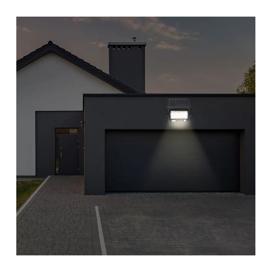 Dimbare LED-zonneschijnwerper met sensor LED/10W/3,7V 4000K IP65 7200 mAh + USB-poort