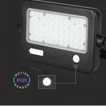 Dimbare LED-zonneschijnwerper met sensor LED/10W/3,7V 4000K IP65 7200 mAh + USB-poort