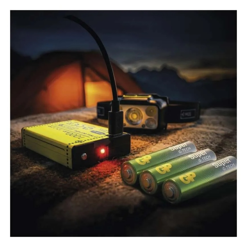Dimbare oplaadbare hoofdlamp LED/3xAAA/1000 mAh 3,7V