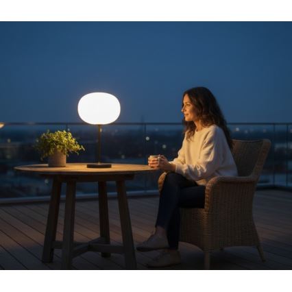 LED dimbare oplaadbare buitentafellamp VENEZIA LED/2W/5V 2700K IP54 4000 mAh zwart