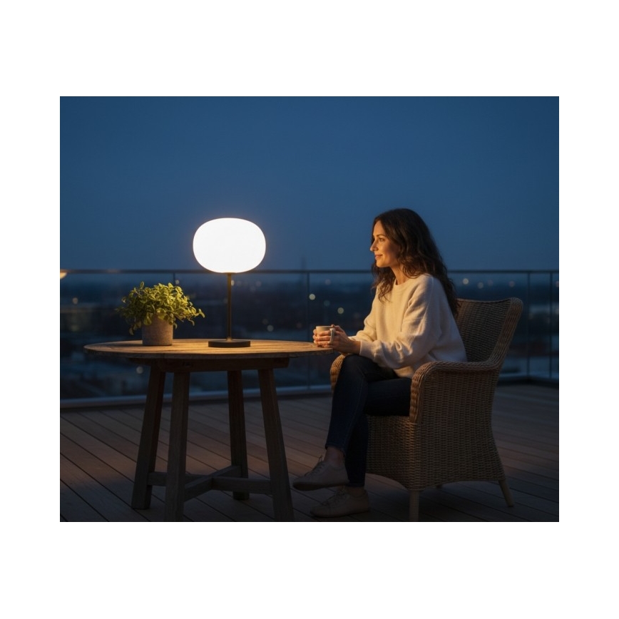 LED dimbare oplaadbare buitentafellamp VENEZIA LED/2W/5V 2700K IP54 4000 mAh zwart