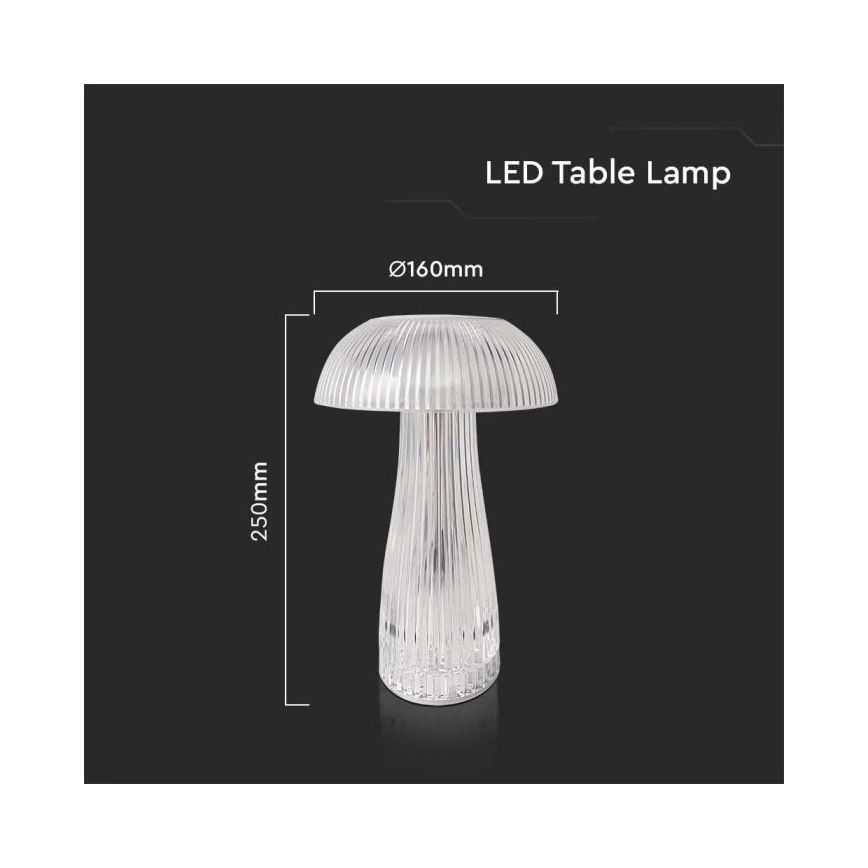 LED Dimbare Oplaadbare Touch Tafellamp LED/1W/5V 3000-6000K 1800 mAh Helder
