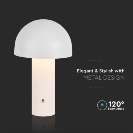 LED Dimbare Oplaadbare Touch Tafellamp LED/1W/5V 3000-6000K 1800 mAh wit