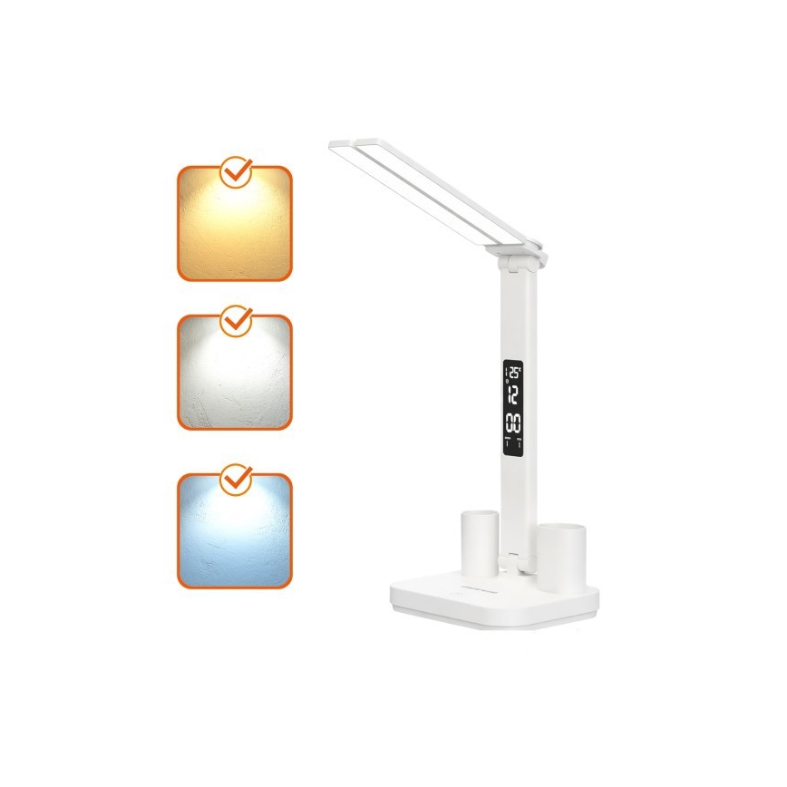 LED-dimbare oplaadbare bureaulamp NOBLITE P LED/5W/5V 3000/4000/6000K 2200 mAh wit