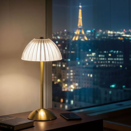 Dimbare oplaadbare LED-tafellamp PARIS LED/2W/5V 2700K/4000K/6500K 800 mAh goudkleurig