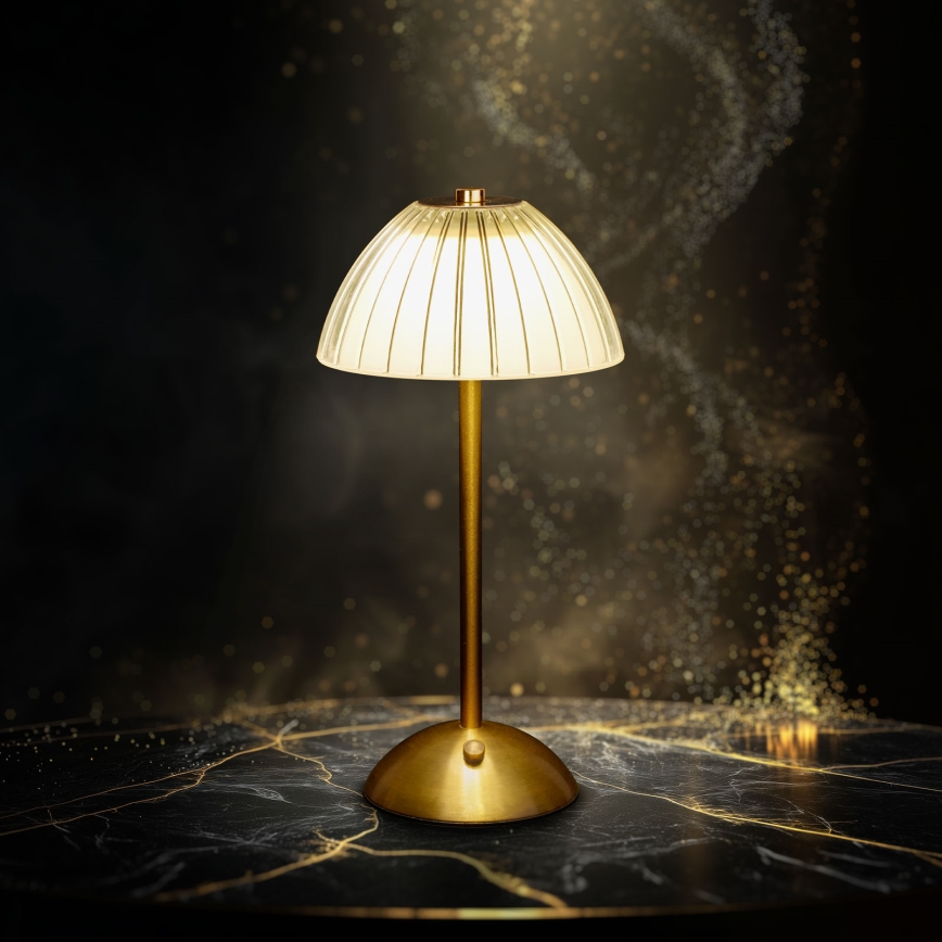 Dimbare oplaadbare LED-tafellamp PARIS LED/2W/5V 2700K/4000K/6500K 800 mAh goudkleurig