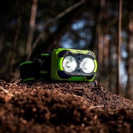 Dimbare oplaadbare LED-hoofdlamp met sensor en rood licht LED/10W/5V/3xAAA IP44 600 lm 1200 mAh