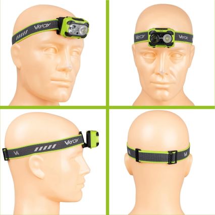 Dimbare oplaadbare LED-hoofdlamp met sensor en rood licht LED/10W/5V/3xAAA IP44 600 lm 1200 mAh