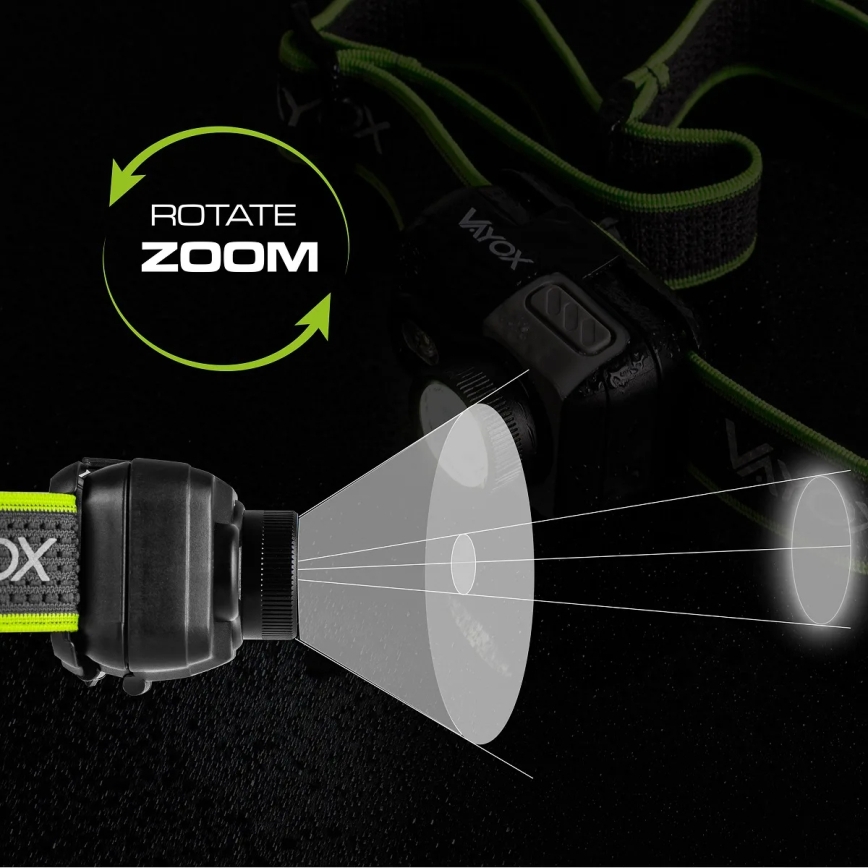 Dimbare oplaadbare LED-hoofdlamp LED/10W/5V/3xAAA IP66 800 lm 1000 mAh