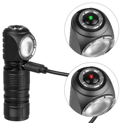 Dimbare oplaadbare hoofdlamp met rood licht 3-in-1 LED/10W/5V IP66 500 lm 800 mAh