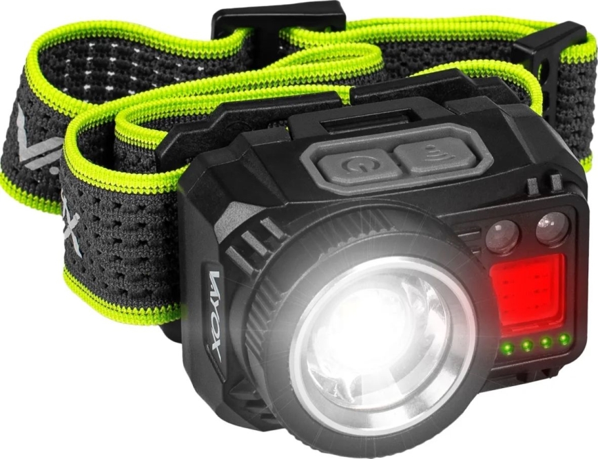 Dimbare oplaadbare LED-hoofdlamp met sensor en rood licht LED/6W/5V/3xAAA IP66 500 lm 1200 mAh