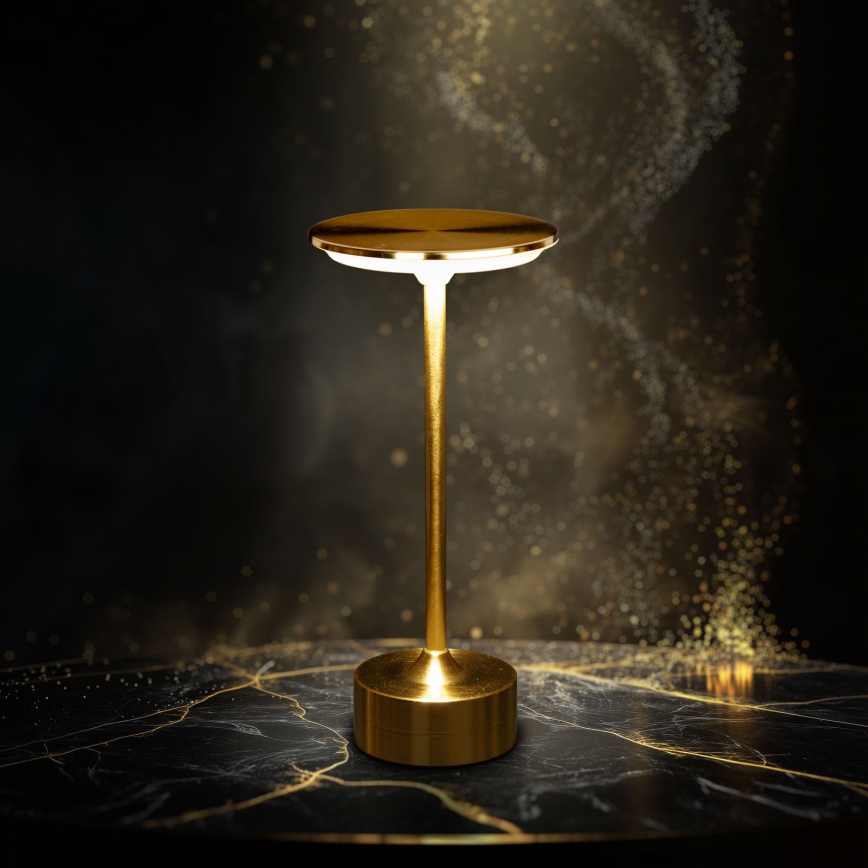 LED dimbare oplaadbare bureaulamp NEW YORK LED/1,8W/5V 2700K/4000K/6500K 1200 mAh goud
