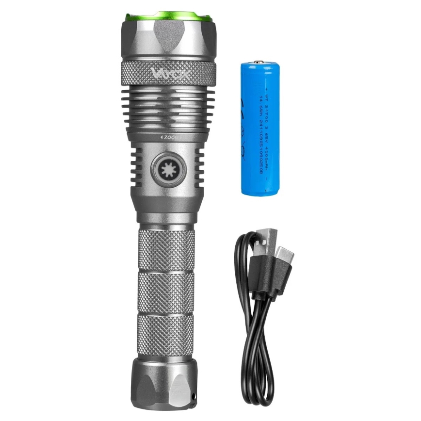 Dimbare oplaadbare LED zaklamp met powerbankfunctie LED/30W/5V IPX7 3000 lm 4000 mAh