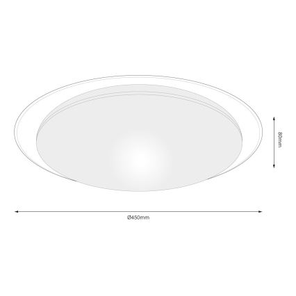Dimbare LED-plafondlamp SONIC LED/35W/230V 3000-6000K pr. 45 cm wit + afstandsbediening