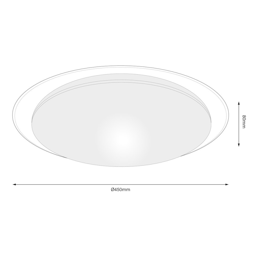 Dimbare LED-plafondlamp SONIC LED/35W/230V 3000-6000K pr. 45 cm wit + afstandsbediening