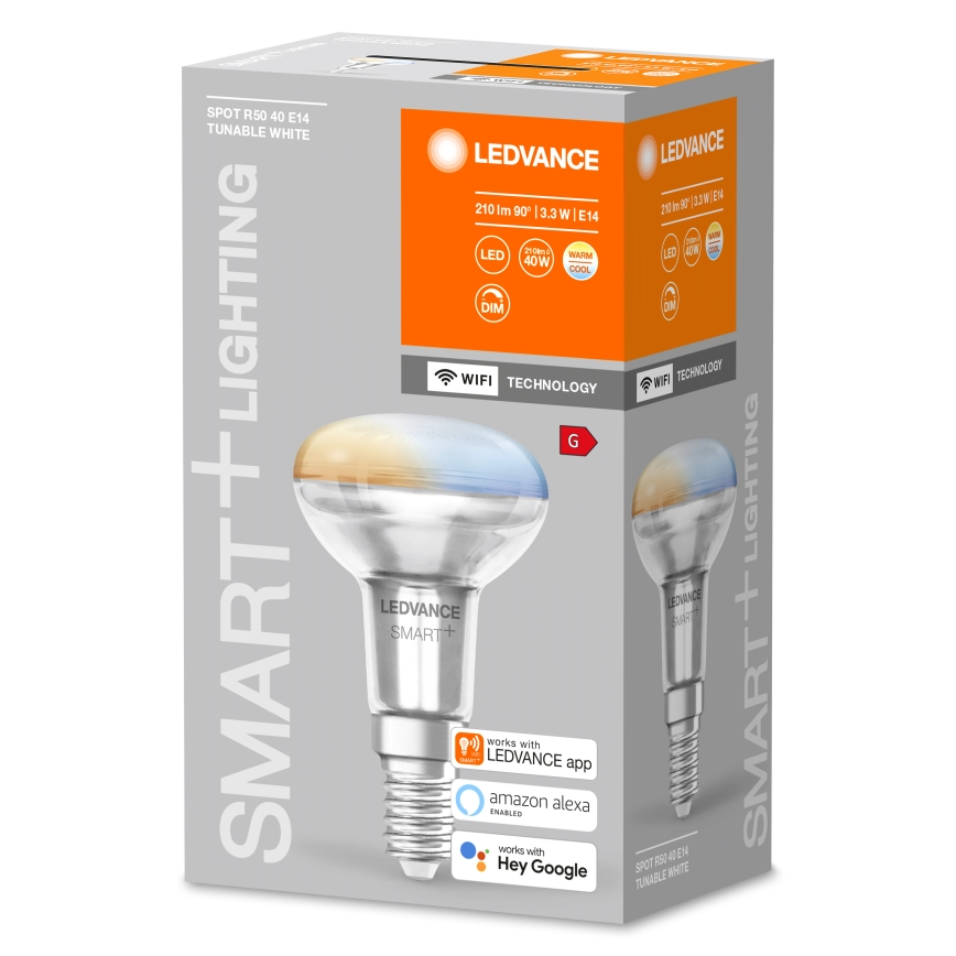 Dimbare LED-reflectorlamp SMART+ R50 E14/3,3W/230V 2700-6500K Wi-Fi - Ledvance