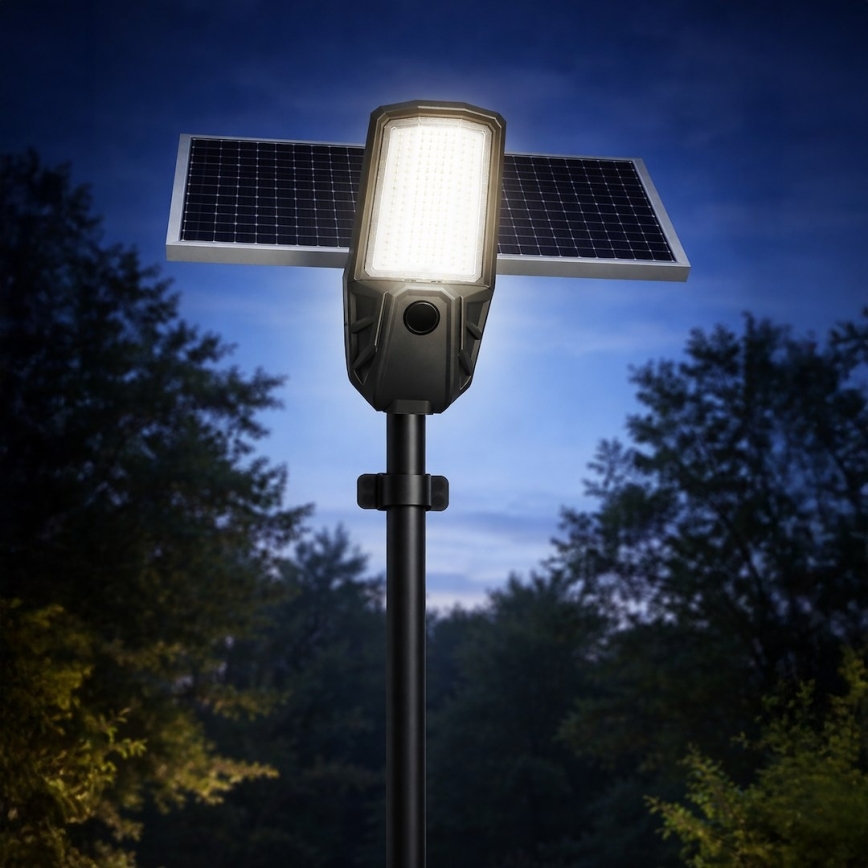 Dimbare LED-straatlamp met sensor en zonnepaneel KOBRA LED/400W/3,2V 24000 mAh IP65 antraciet + afstandsbediening