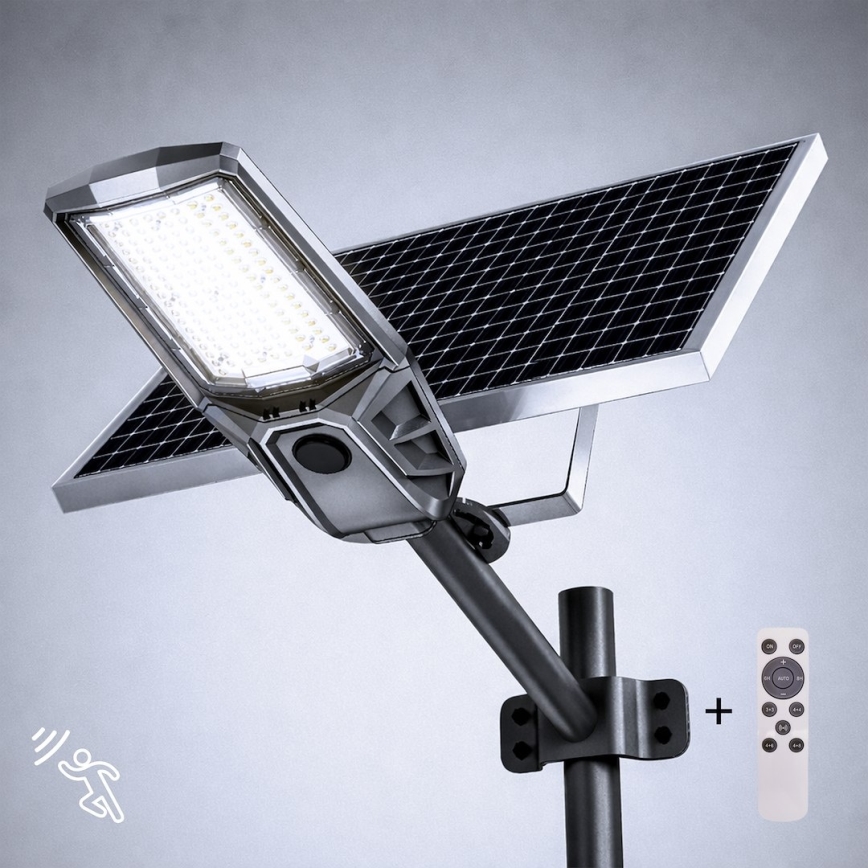 Dimbare LED-straatlamp met sensor en zonnepaneel KOBRA LED/400W/3,2V 24000 mAh IP65 antraciet + afstandsbediening