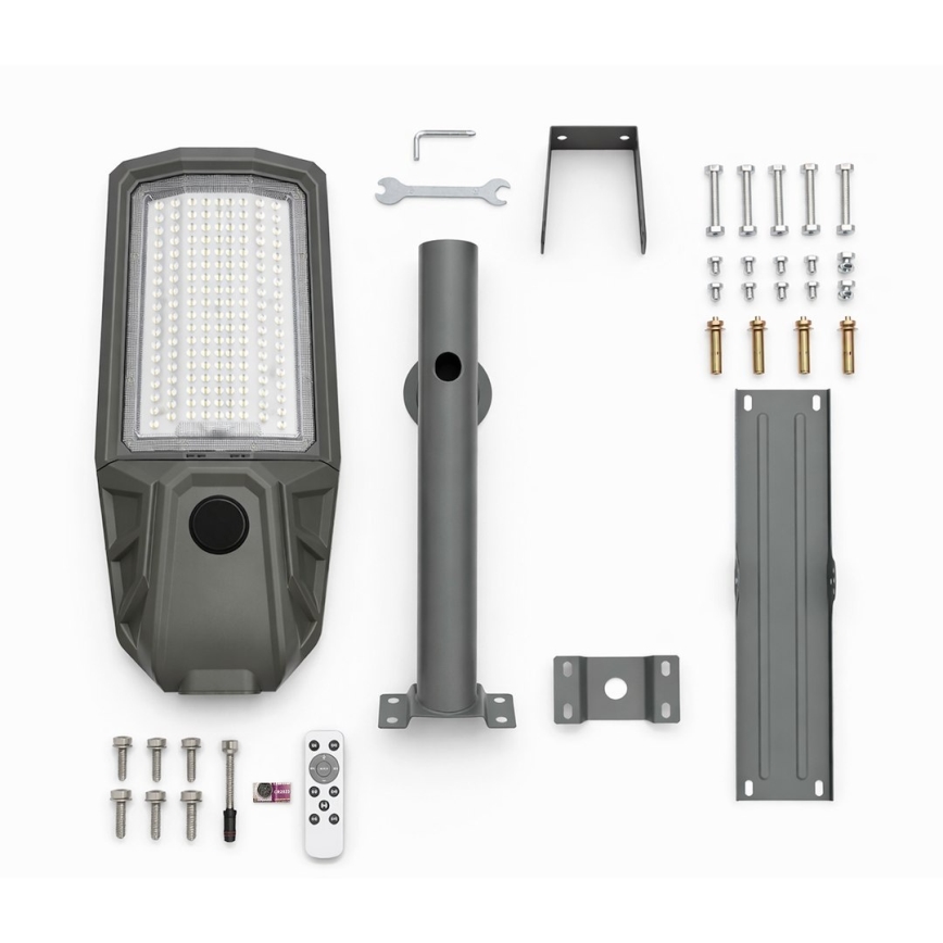 Dimbare LED-straatlamp met sensor en zonnepaneel KOBRA LED/400W/3,2V 24000 mAh IP65 antraciet + afstandsbediening