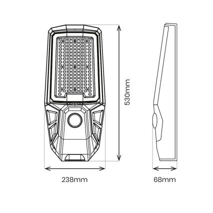 Dimbare LED-straatlamp met sensor en zonnepaneel KOBRA LED/400W/3,2V 24000 mAh IP65 antraciet + afstandsbediening