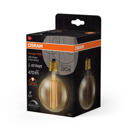 Dimbare vintage filament LED-lamp E27/5,8W/230V 2200K - Osram