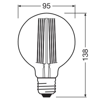 Dimbare vintage filament LED-lamp E27/5,8W/230V 2200K - Osram