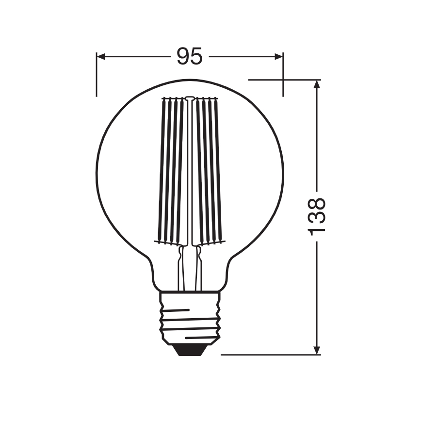 Dimbare vintage filament LED-lamp E27/5,8W/230V 2200K - Osram