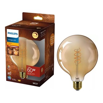 Dimbare VINTAGE LED-lamp Philips G125 E27/7,3W/230V 2200K