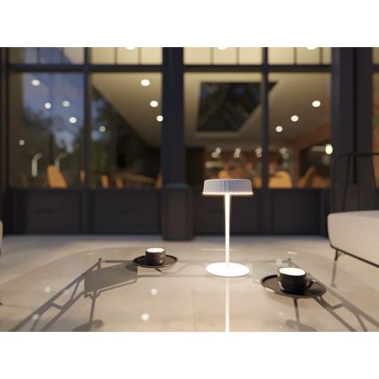 LED-dimbare zonne-oplaadbare tafellamp VIVIEN LED/3W/5V 2700K 1600 mAh IP54 wit