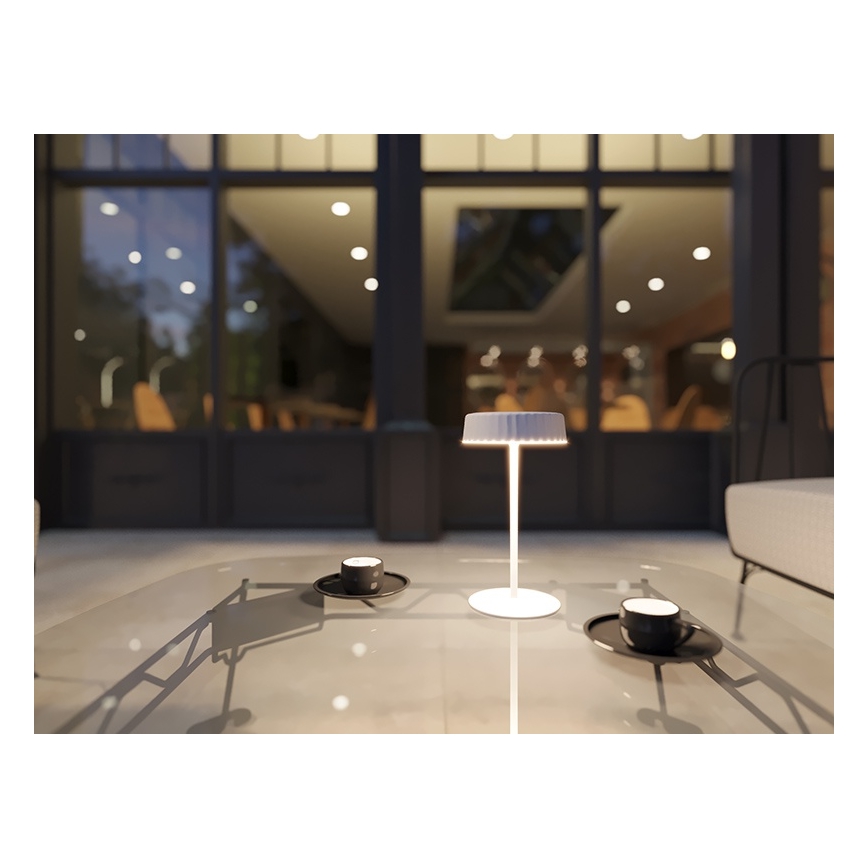 LED-dimbare zonne-oplaadbare tafellamp VIVIEN LED/3W/5V 2700K 1600 mAh IP54 wit
