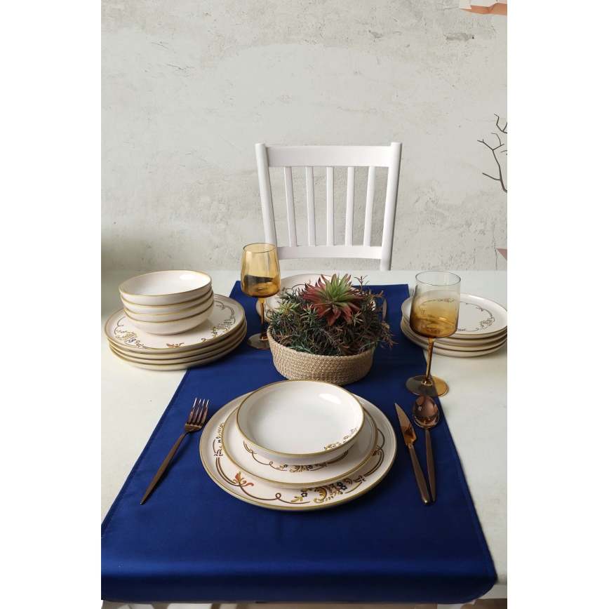 Dinerservies 18-delig crème/goud/keramiek
