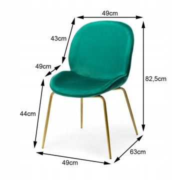 Dining chair LORI 82,5x49 cm groen