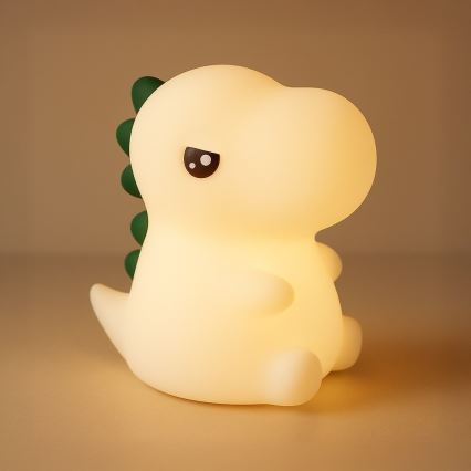 LED RGBW dimbaar oplaadbaar nachtlampje voor kinderen met aanraakbediening DINO LED/1W/5V 1200 mAh