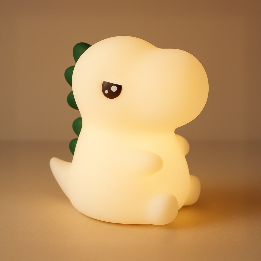 LED RGBW dimbaar oplaadbaar nachtlampje voor kinderen met aanraakbediening DINO LED/1W/5V 1200 mAh