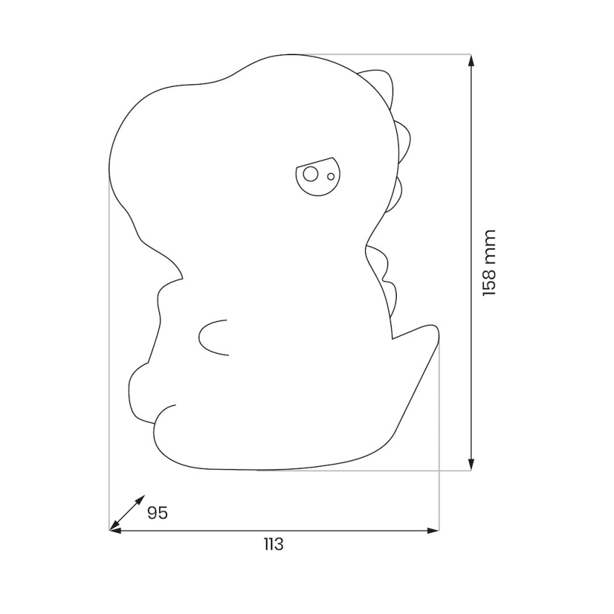 LED RGBW dimbaar oplaadbaar nachtlampje voor kinderen met aanraakbediening DINO LED/1W/5V 1200 mAh