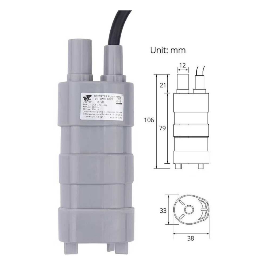 Dompelpomp 12V 600 l/u