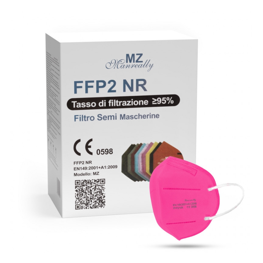 Donkerroze Ademhalingsmasker FFP2 NR CE 0598 - 1stuk