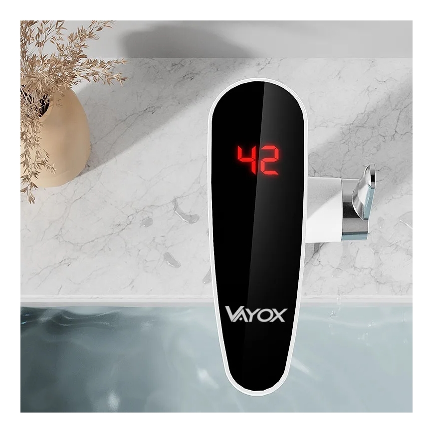 Doorstroomverwarmer met LED-display 3000W/230V IPX4 wit