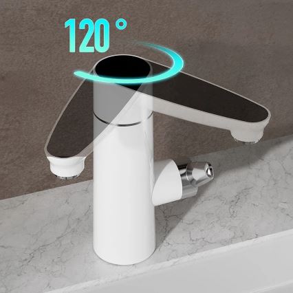 Doorstroomverwarmer met LED-display 3000W/230V IPX4 wit